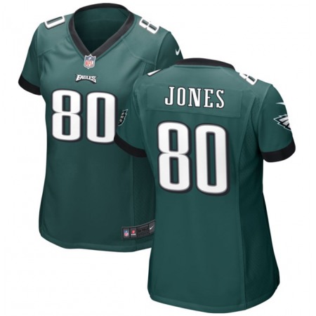 Women's Philadelphia Eagles #80 Julio Jones Green Stitched Football Jersey(Run Small)