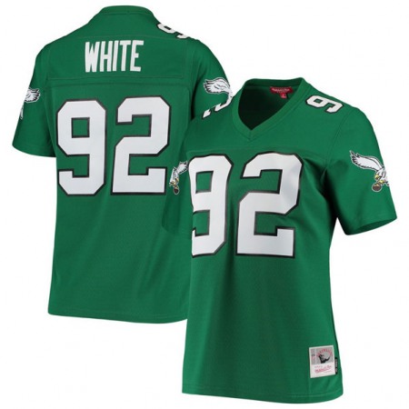 Women's Philadelphia Eagles #92 Reggie White Green 1990 Mitchell & Ness Stitched Football Jersey(Run Small)