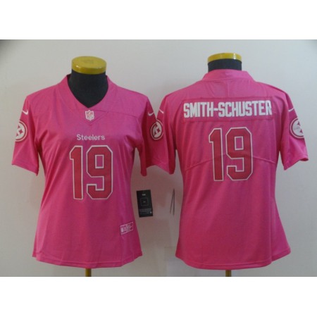 Women's Pittsburgh Steelers #19 JuJu Smith-Schuster Pink Vapor Untouchable Limited Stitched NFL Jersey