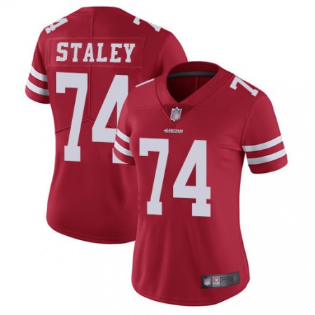 Women's NFL San Francisco 49ers #74 Joe Staley Red Vapor Untouchable Limited Stitched Jersey(Run Small)