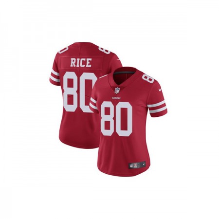 Women's NFL San Francisco 49ers #80 Jerry Rice Red Vapor Untouchable Limited Stitched Jersey