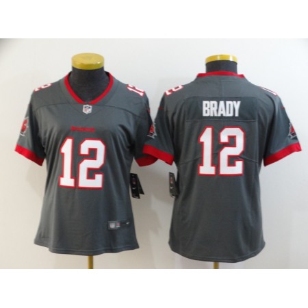 Women's Tampa Bay Buccaneers #12 Tom Brady Grey 2020 Vapor Untouchable Limited Stitched NFL Jersey(Run Small)