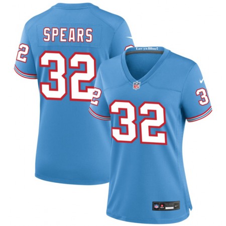 Women's Tennessee Titans #32 Tyjae Spears Blue Throwback Stitched Football Jersey(Run Small)