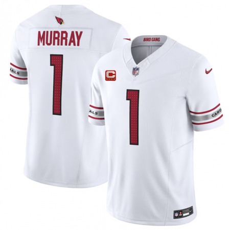 Men's Arizona Cardinals #1 Kyler Murray White 2023 F.U.S.E. With 4-Star C Patch Vapor Untouchable Limited Stitched Football Jersey