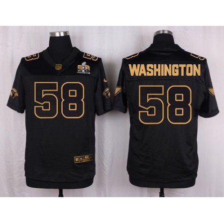 Nike Cardinals #58 Daryl Washington Black Pro Line Gold Collection Men's Stitched NFL Elite Jersey