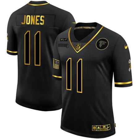 Men's Atlanta Falcons #11 Julio Jones 2020 Black/Gold Salute To Service Limited Stitched Jersey