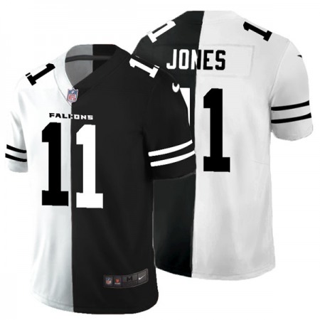Men's Atlanta Falcons #11 Julio Jones Black & White Split Limited Stitched Jersey Limited Stitched Jersey