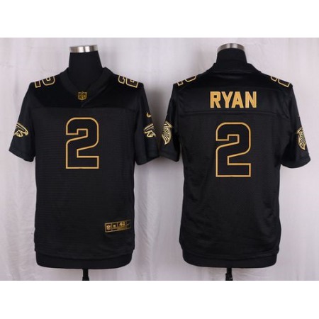 Nike Falcons #2 Matt Ryan Black Men's Stitched NFL Elite Pro Line Gold Collection Jersey