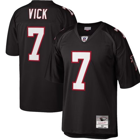 Mitchell And Ness Falcons #7 Michael Vick Black Throwback Stitched NFL Jersey