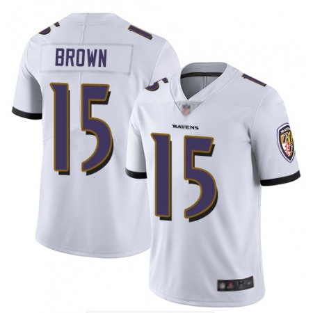 Men's Baltimore Ravens #15 Marquise Brown White Vapor Untouchable Limited NFL Jersey