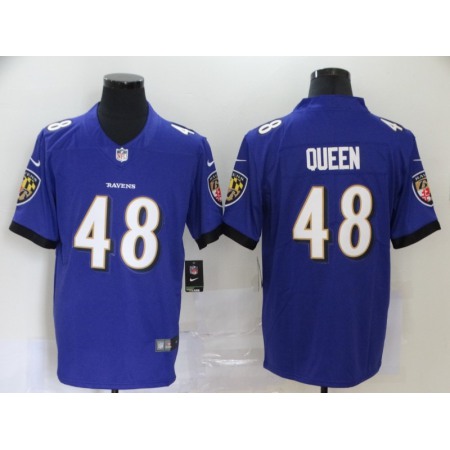 Men's Baltimore Ravens #48 Patrick Queen Purple Vapor Untouchable Limited Jersey