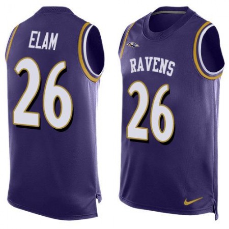 Nike Ravens #26 Matt Elam Purple Team Color Men's Stitched NFL Limited Tank Top Jersey