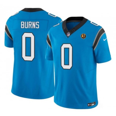 Men's Carolina Panthers #0 Brian Burns Blue 2023 F.U.S.E. With John Madden Patch Vapor Limited Stitched Football Jersey