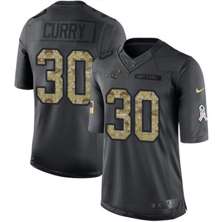 Nike Panthers #30 Stephen Curry Black Men's Stitched NFL Limited 2016 Salute to Service Jersey