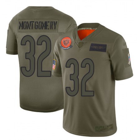 Men's Chicago Bears #32 David Montgomery 2019 Camo Salute To Service Limited Stitched NFL Jersey