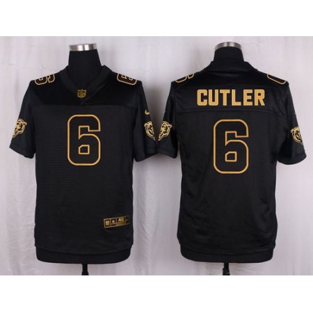 Nike Bears #6 Jay Cutler Black Men's Stitched NFL Elite Pro Line Gold Collection Jersey