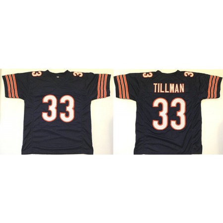 Men's Chicago Bears #33 Charles Tillman Navy Stitched Football Jersey