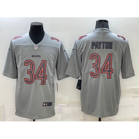 Men's Chicago Bears #34 Walter Payton Grey Atmosphere Fashion Stitched Jersey