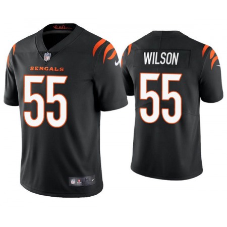 Men's Cincinnati Bengals #55 Logan Wilson 2021 Black Vapor Untouchable Limited Stitched Jersey