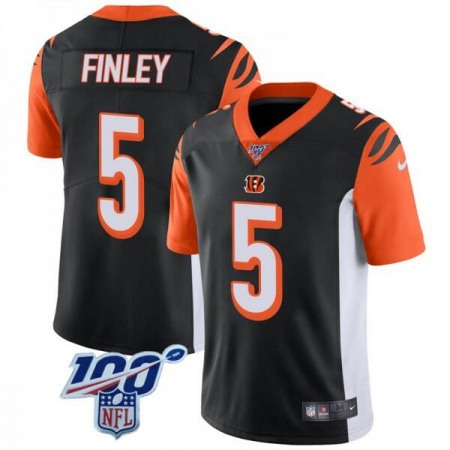 Men's Cincinnati Bengals #5 Ryan Finley Black 2019 100th Season Vapor Untouchable Limited Stitched NFL Jersey