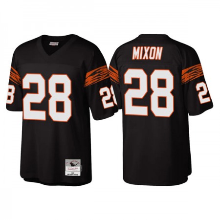 Men's Cincinnati Bengals #28 Joe Mixon Black Throwback Legacy Stitched Jersey