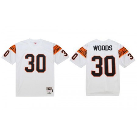 Men's Cincinnati Bengals #30 Ickey Woods White 1988 Stitched Jersey