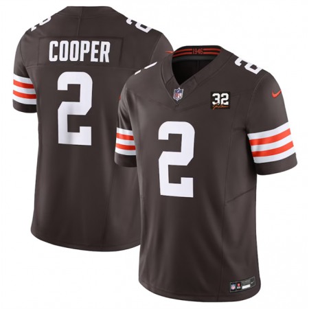 Men's Cleveland Browns #2 Amari Cooper Brown 2023 F.U.S.E. With Jim Brown Memorial Patch Vapor Untouchable Limited Stitched Jersey