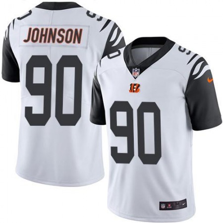 Nike Bengals #90 Michael Johnson White Men's Stitched NFL Limited Rush Jersey