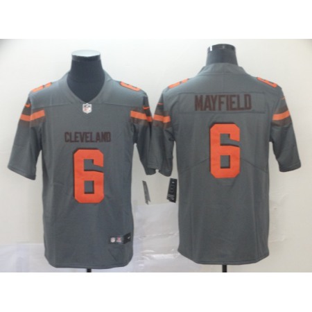Men's Cleveland Browns #6 Baker Mayfield Gray Inverted Legend Stitched NFL Jersey