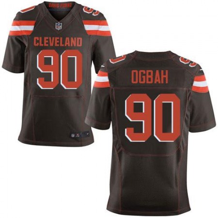Nike Browns #90 Emmanuel Ogbah Brown Team Color Men's Stitched NFL New Elite Jersey