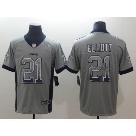 Men's Dallas Cowboys #21 Ezekiel Elliott Gray 2018 Drift Fashion Color Rush Limited Stitched NFL Jersey