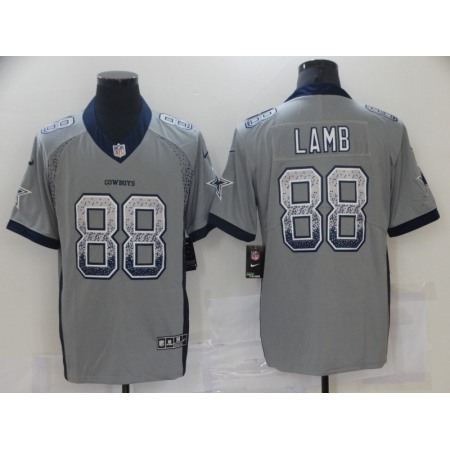Men's Dallas Cowboys #88 CeeDee Lamb Gray Drift Fashion Stitched Jersey