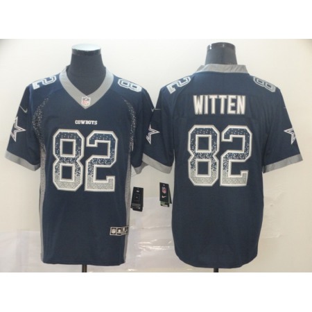 Men's Dallas Cowboys #82 Jason Witten Navy Blue Drift Fashion Color Rush Stitched NFL Jersey