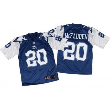 Nike Cowboys #20 Darren McFadden Navy Blue/White Throwback Men's Stitched NFL Elite Jersey