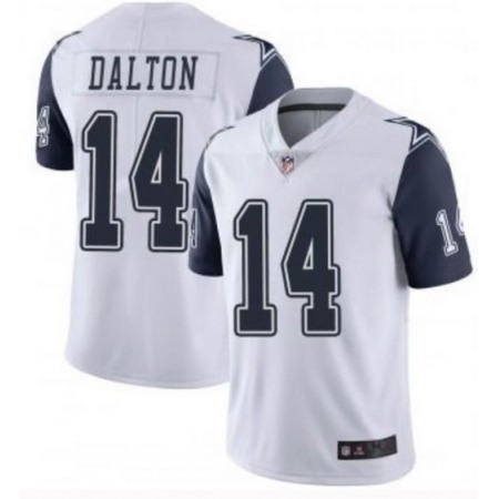 Men's Dallas Cowboys #14 Andy Dalton White Color Rush Limited Stitched Jersey