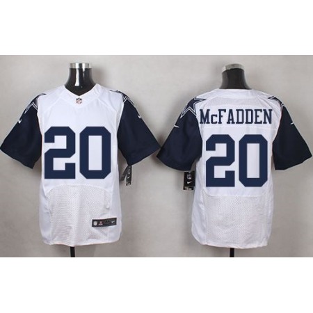 Nike Cowboys #20 Darren McFadden White Men's Stitched NFL Elite Rush Jersey