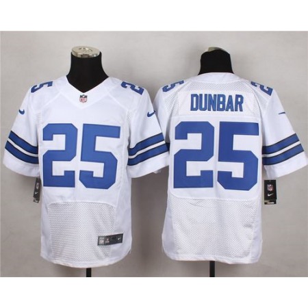 Nike Cowboys #25 Lance Dunbar White Men's Stitched NFL Elite Jersey