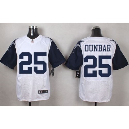 Nike Cowboys #25 Lance Dunbar White Men's Stitched NFL Elite Rush Jersey