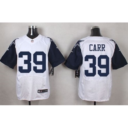 Nike Cowboys #39 Brandon Carr White Men's Stitched NFL Elite Rush Jersey