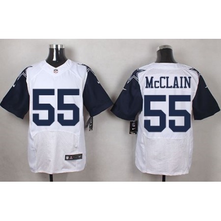 Nike Cowboys #55 Rolando McClain White Men's Stitched NFL Elite Rush Jersey