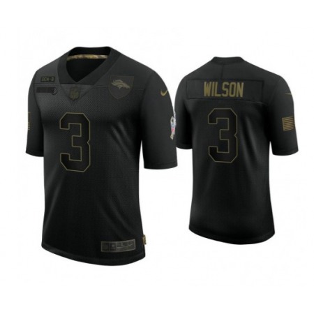 Men's Denver Broncos #3 Russell Wilson Black Salute To Service Limited Stitched Jersey