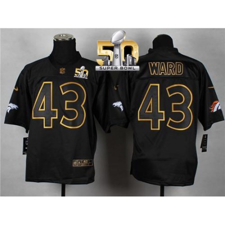 Nike Broncos #43 T.J. Ward Black Gold No. Fashion Super Bowl 50 Men's Stitched NFL Elite Jersey