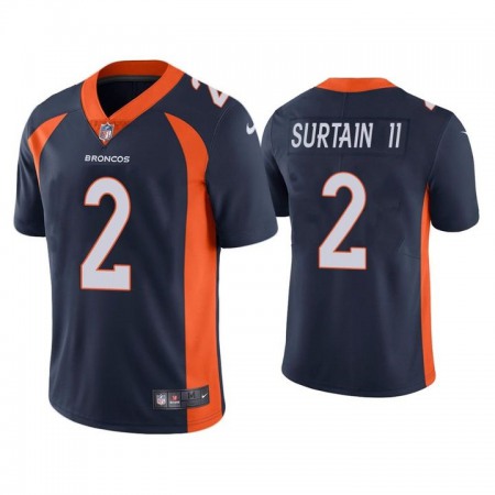 Men's Denver Broncos #2 Patrick Surtain II 2021 NFL Draft Navy Vapor Untouchable Limited Stitched Jersey