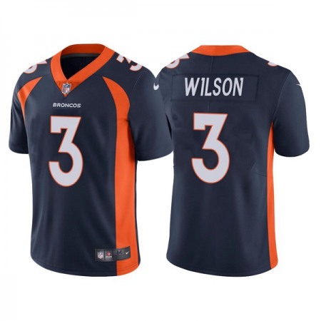 Men's Denver Broncos #3 Russell Wilson Navy Vapor Untouchable Limited Stitched Jersey