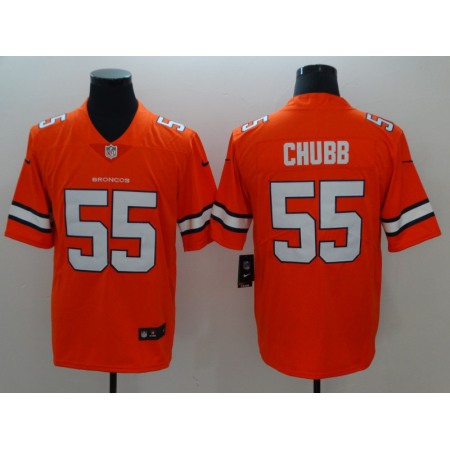 Men's NFL Denver Broncos #55 Bradley Chubb Orange Limited Stitched Jersey