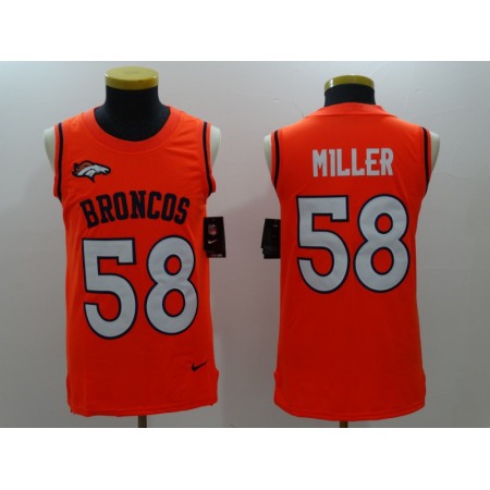 Men's Nike Denver Broncos #58 Von Miller Orange Team Color Stitched NFL Limited Tank Top Jersey