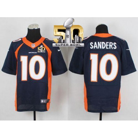Nike Broncos #10 Emmanuel Sanders Navy Blue Alternate Super Bowl 50 Men's Stitched NFL New Elite Jersey