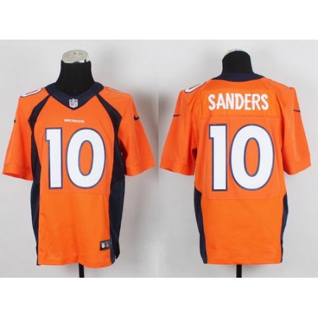 Nike Broncos #10 Emmanuel Sanders Orange Team Color Men's Stitched NFL New Elite Jersey