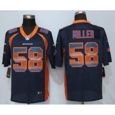 Nike Broncos #58 Von Miller Navy Blue Alternate Men's Stitched NFL Limited Strobe Jersey
