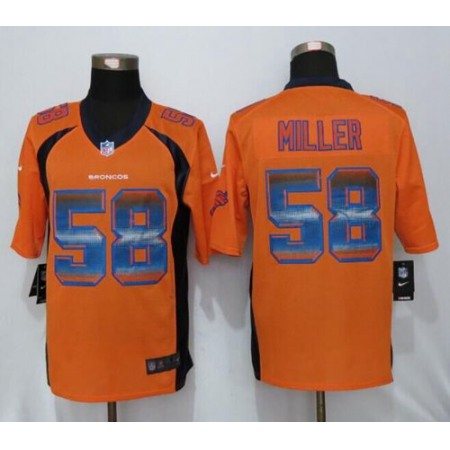 Nike Broncos #58 Von Miller Orange Team Color Men's Stitched NFL Limited Strobe Jersey